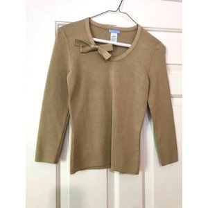 Bow detail ladies silk/nylon sweater